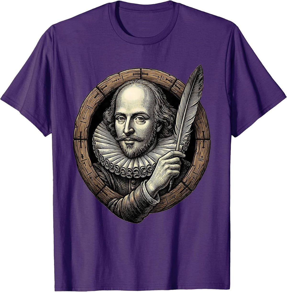 Shakespeare Bust Literary Humor Theater Fan Gift T-Shirt - Purple