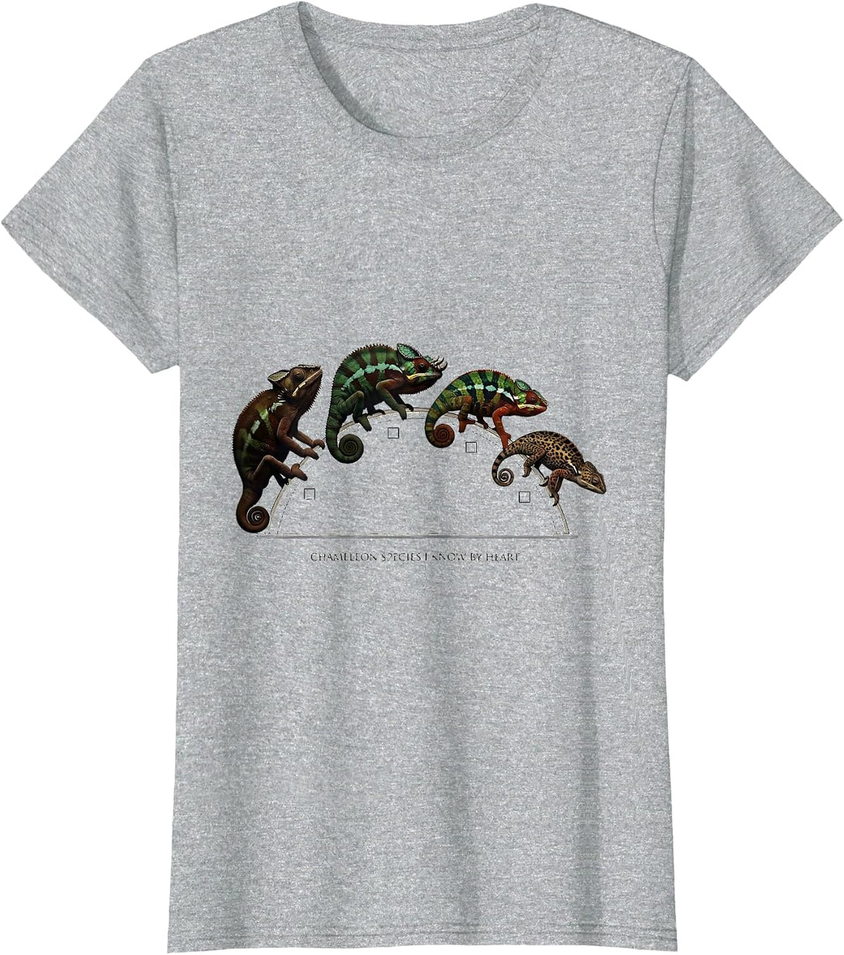 Chameleon Species I Know By Heart Whimsical Fantasy Reptile T-Shirt - Heather Grey