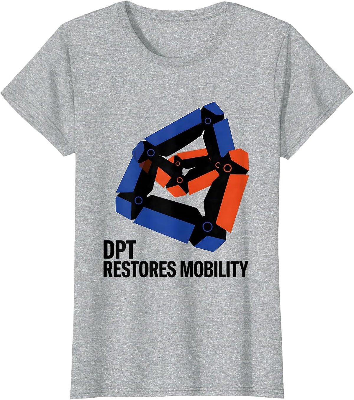 DPT Restores Mobility Geometric Physical Therapy T-Shirt - Heather Grey