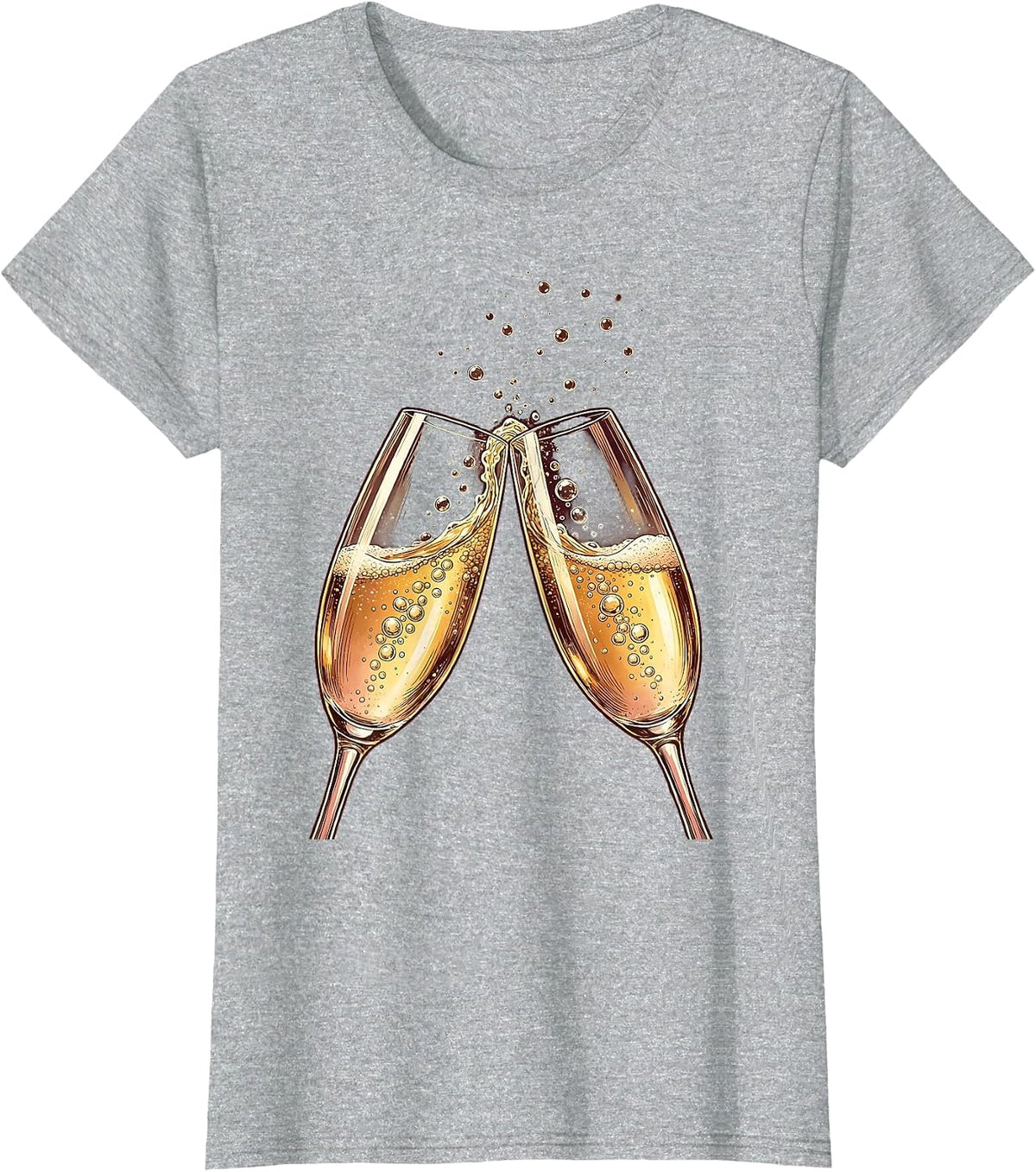 Women's Champagne Toast Celebration Clinking Glasses T-Shirt - Heather Grey