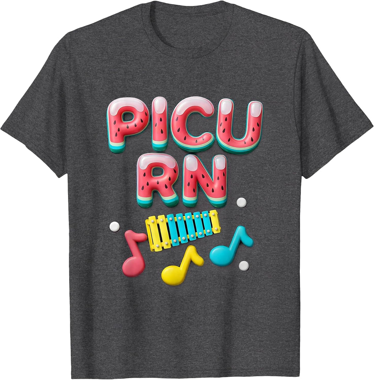 PICU RN Cute Pediatric Nurse Practitioner NICU Crew T-Shirt - Dark Heather Grey