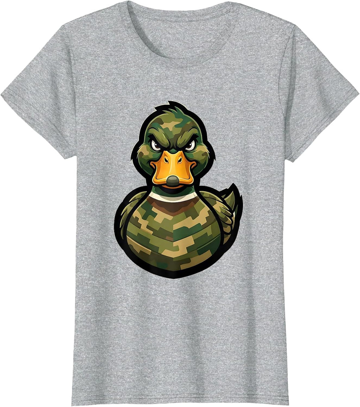 Women's Duck Camo Silhouette Dissolving Graphic T-Shirt - Heather Grey