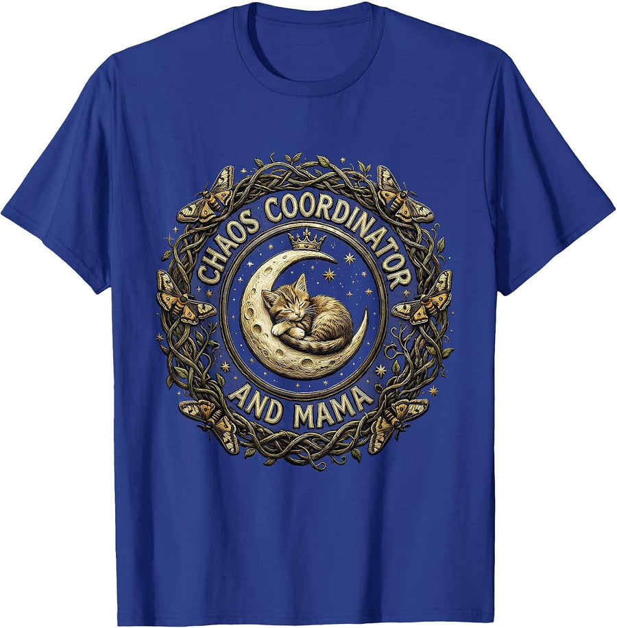 Chaos Coordinator Mama Graphic Design T-Shirt - Royal Blue
