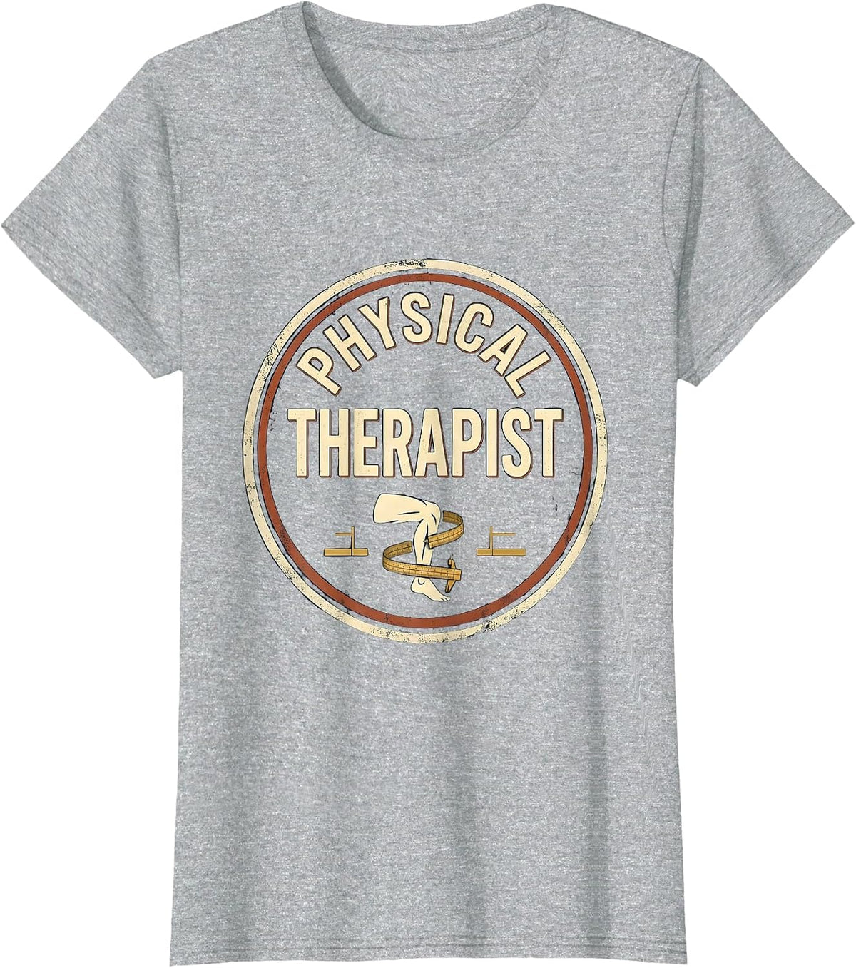 Physical Therapist Vintage Badge OT PT Work Wear T-Shirt - Heather Grey