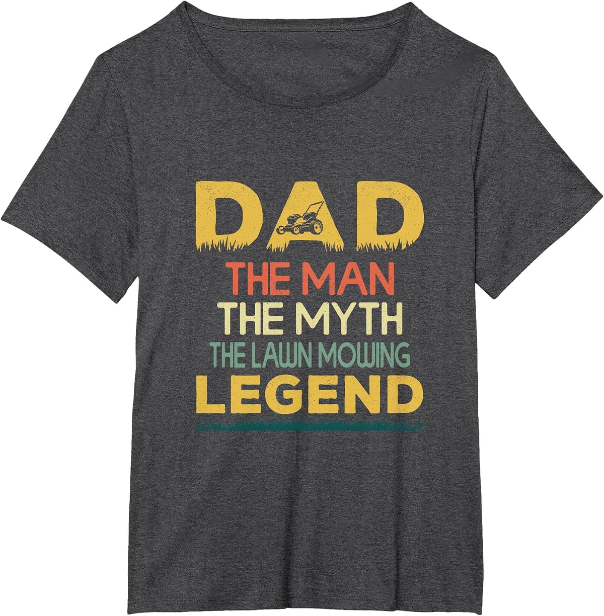 Lawn Mowing Dad Funny Gardener Landscapers Lawn Mower Men T-Shirt - Dark Heather Grey