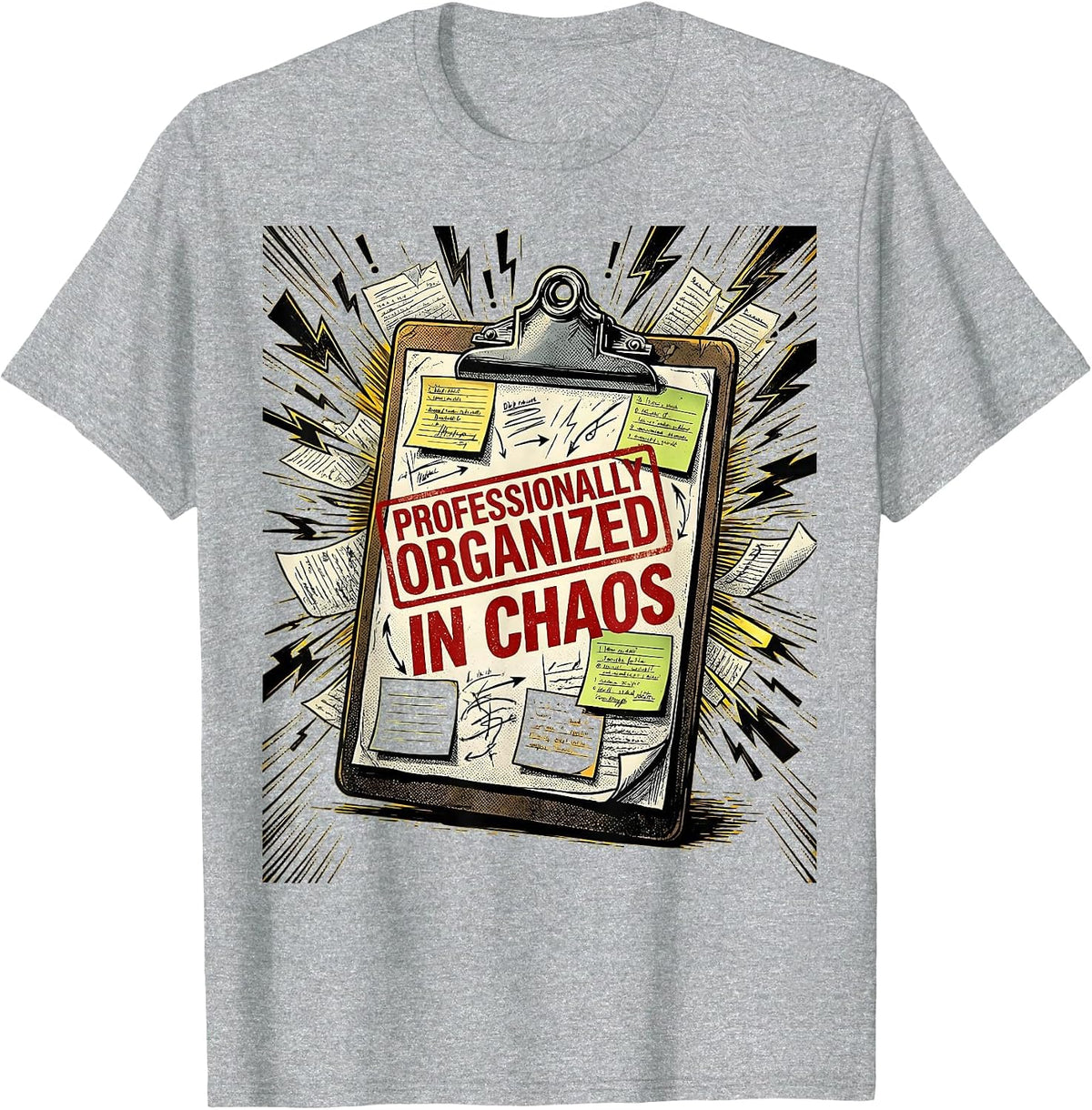Men's Chaos Coordinator Professionally Organized Design T-Shirt - Heather Grey