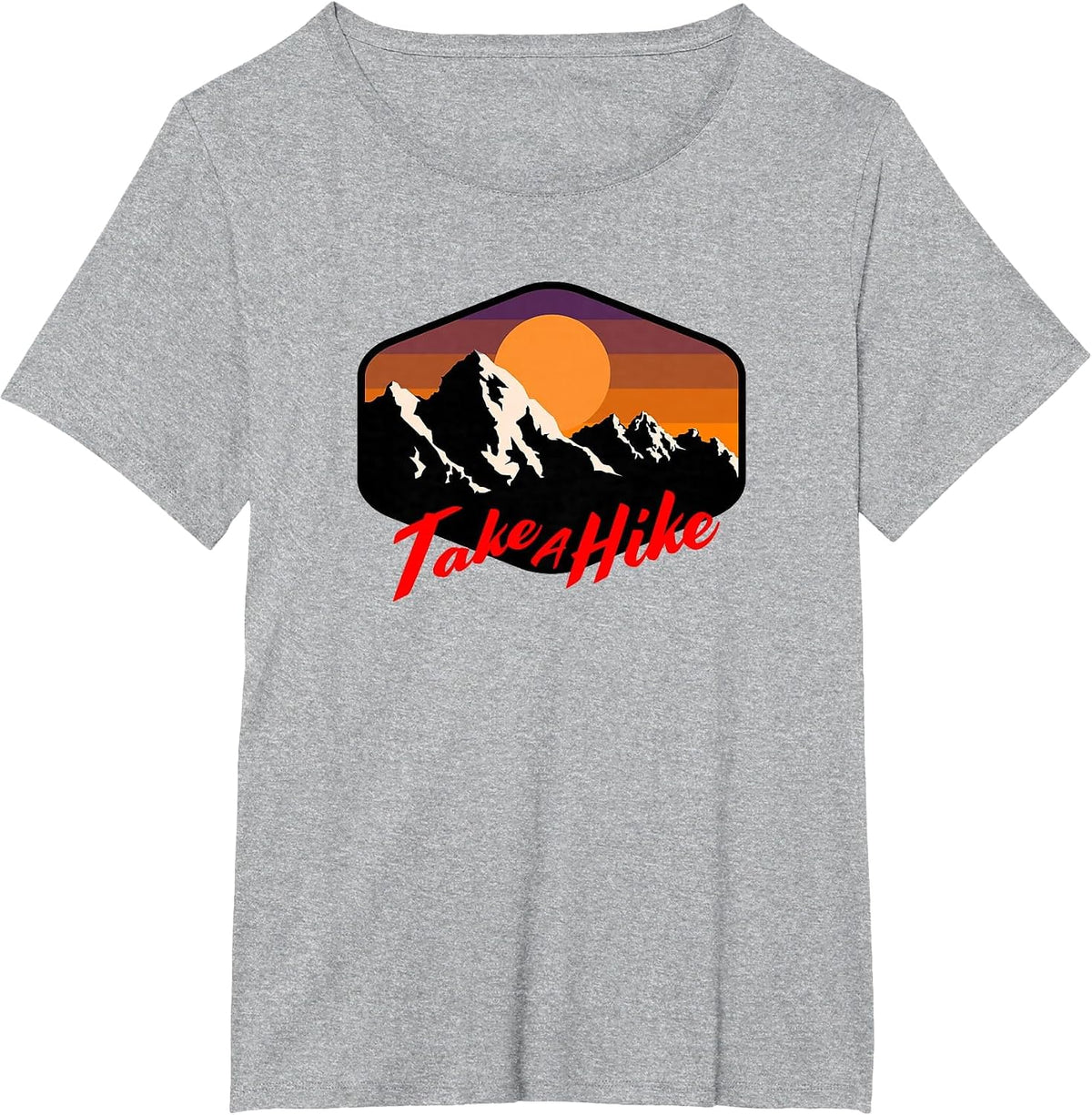 TAKE A Hike Retro Weathered Outdoor Hiking T-Shirt - Heather Grey