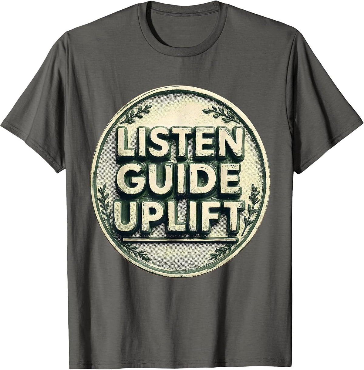 Listen Guide Uplift Groovy Social Worker Appreciation T-Shirt - Asphalt Grey
