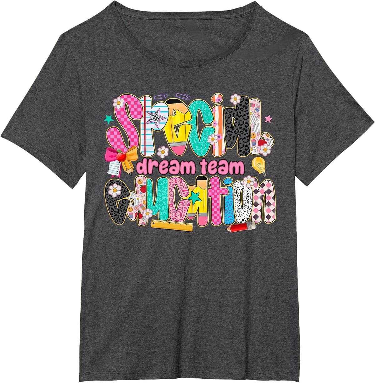 Kids Back to School Teachers Special Education Dream Team T-Shirt - Dark Heather Grey