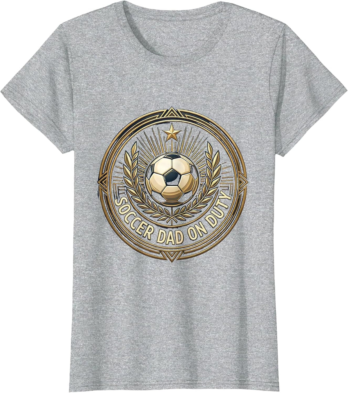 Women's Soccer Dad On Duty Graphic Design T-Shirt - Heather Grey