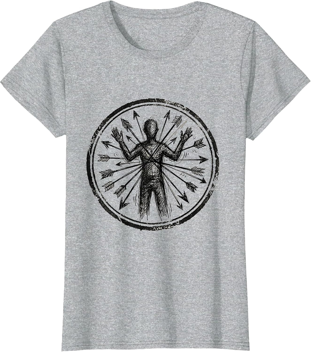 Chaos Coordinator Arrows Graphic Design T-Shirt - Heather Grey