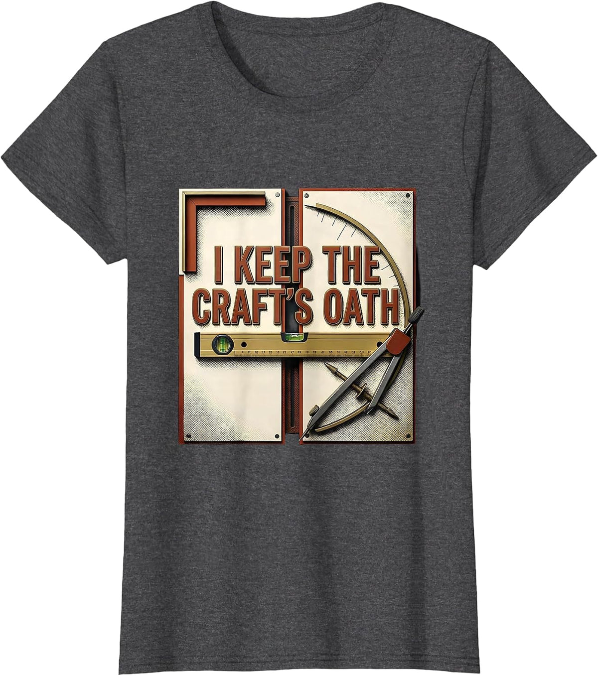 Women's I Keep The Craft's Oath Freemason Masonic Brotherhood Pride T-Shirt - Dark Heather Grey