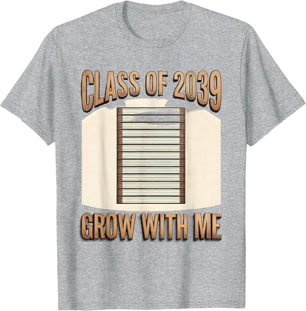 Men's Class Of 2039 Grow With Me Sentimental Keepsake First Day T-Shirt - Heather Grey
