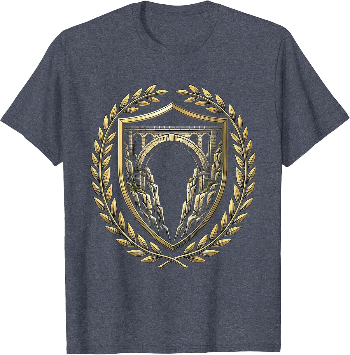 Social Worker Bridge Graphic Design Gift T-Shirt - Heather Blue