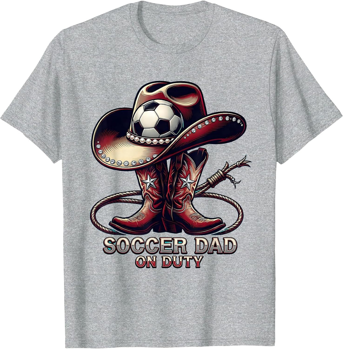 Men's Soccer Dad On Duty Graphic Design T-Shirt - Heather Grey