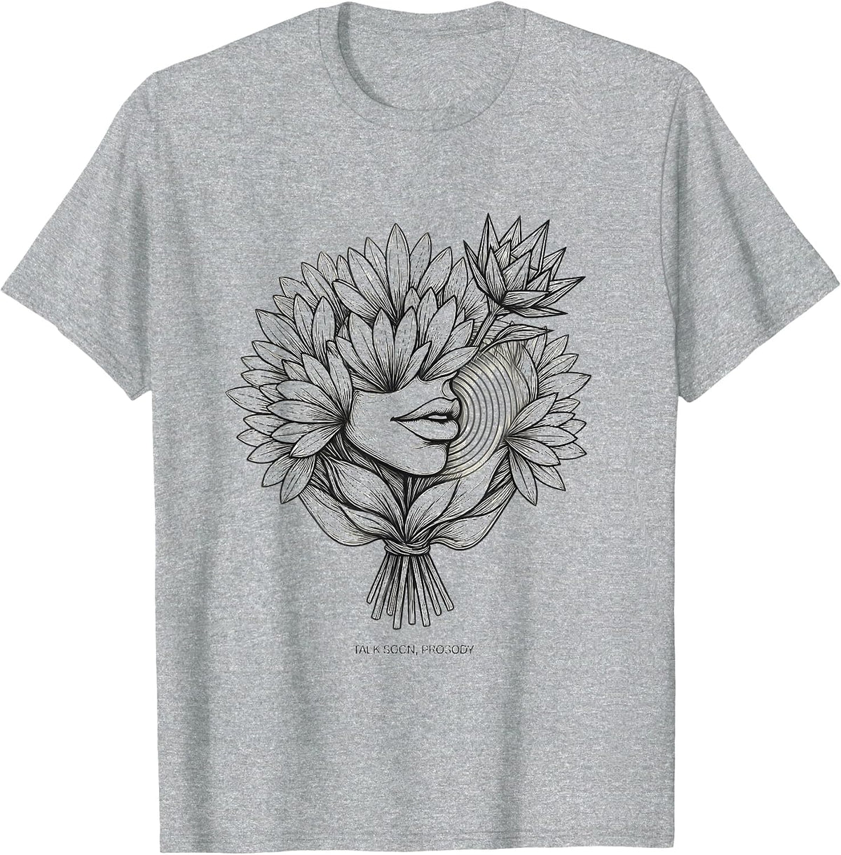 Men's Talk Soon Prosody Retro Floral Speech Language Pathologist T-Shirt - Heather Grey