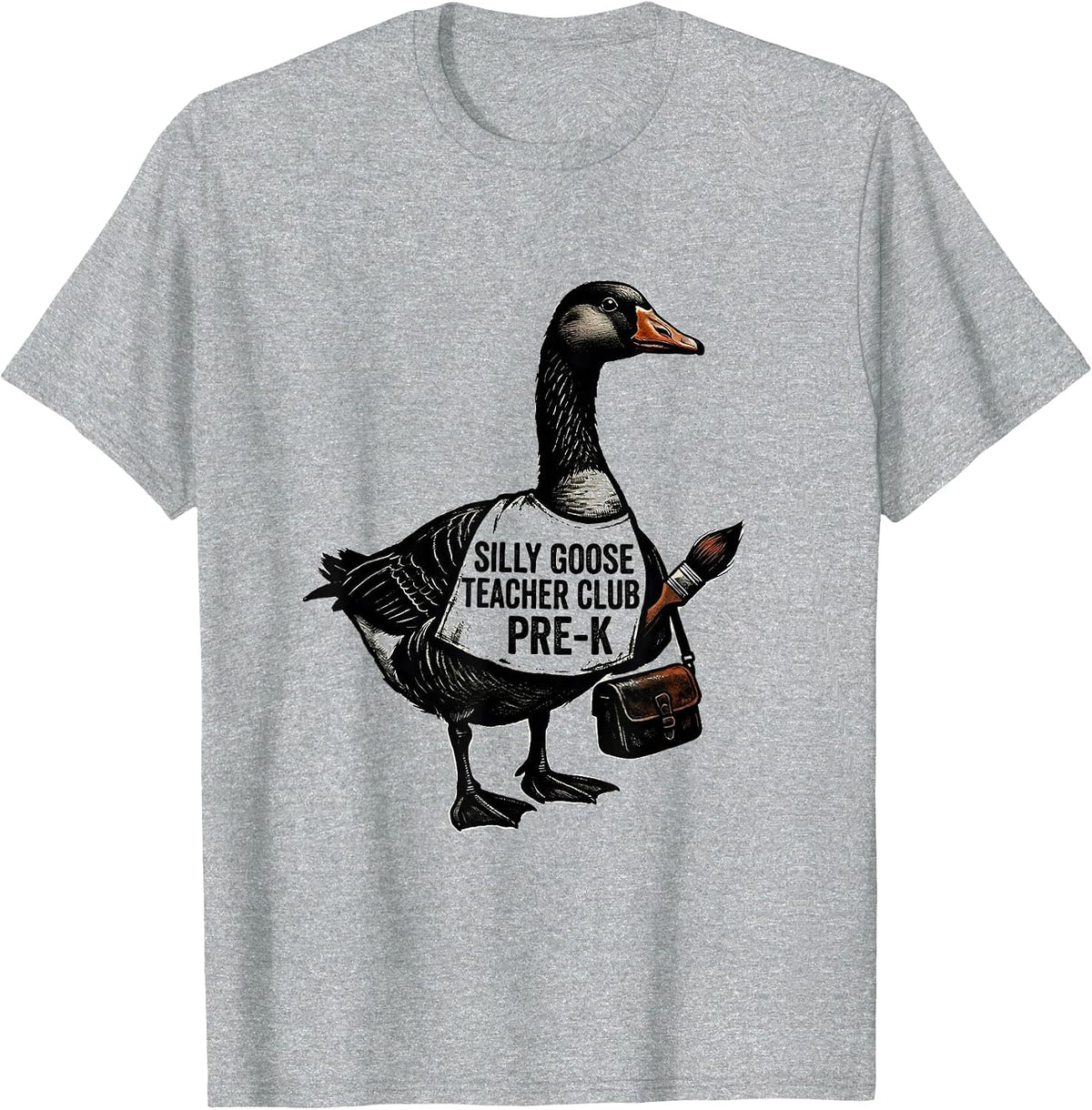 Men's Silly Goose Teacher Club Pre-K Funny Back to School T-Shirt - Heather Grey