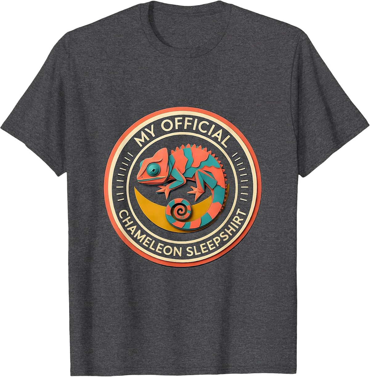 Men's My Official Chameleon Sleepshirt Cute Animal Lover Pajama T-Shirt - Dark Heather Grey