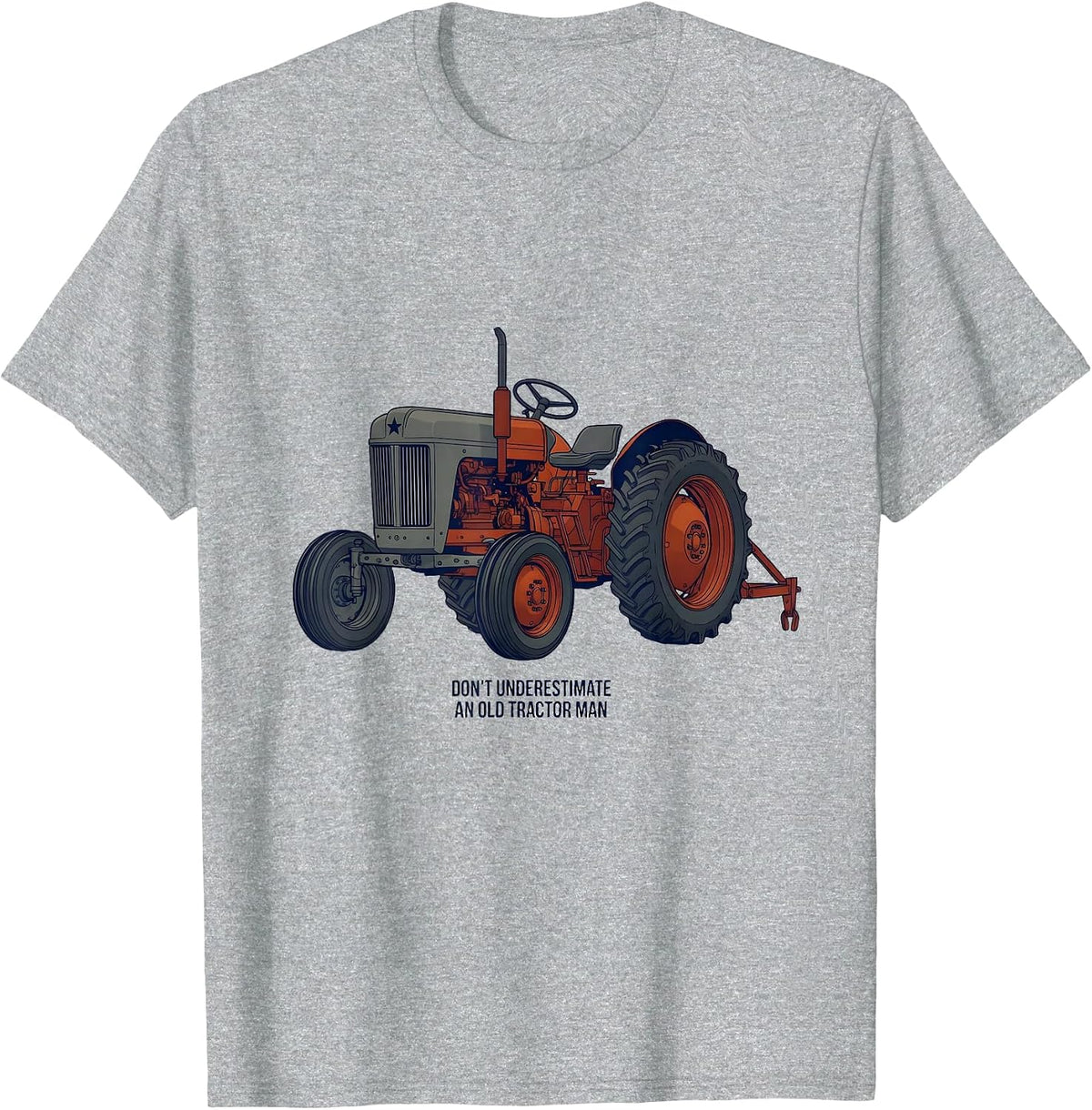 Men's Don't Underestimate An Old Tractor Man Vintage Farm Tractor T-Shirt - Heather Grey