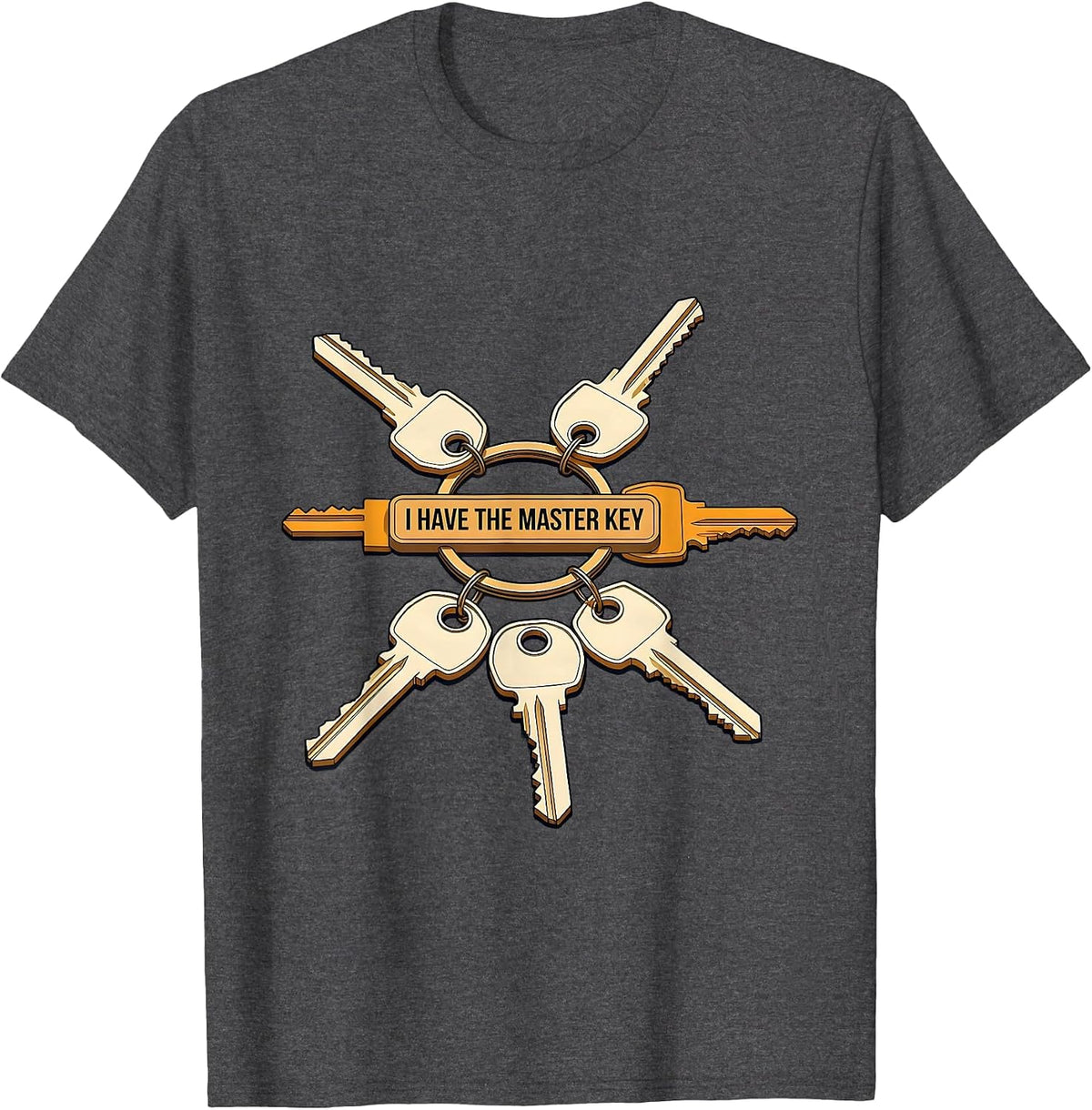 Men's I Have The Master Key Funny School Custodian Appreciation T-Shirt - Dark Heather Grey