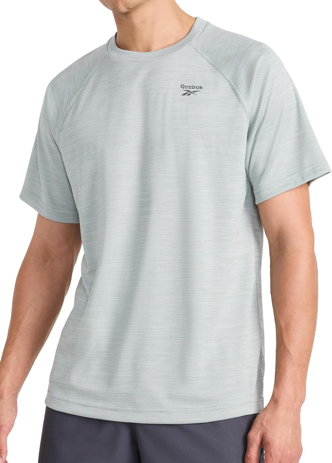 Reebok Men's Speed Short Sleeve Raglan Crewneck T-Shirt - Chinois Green Heather