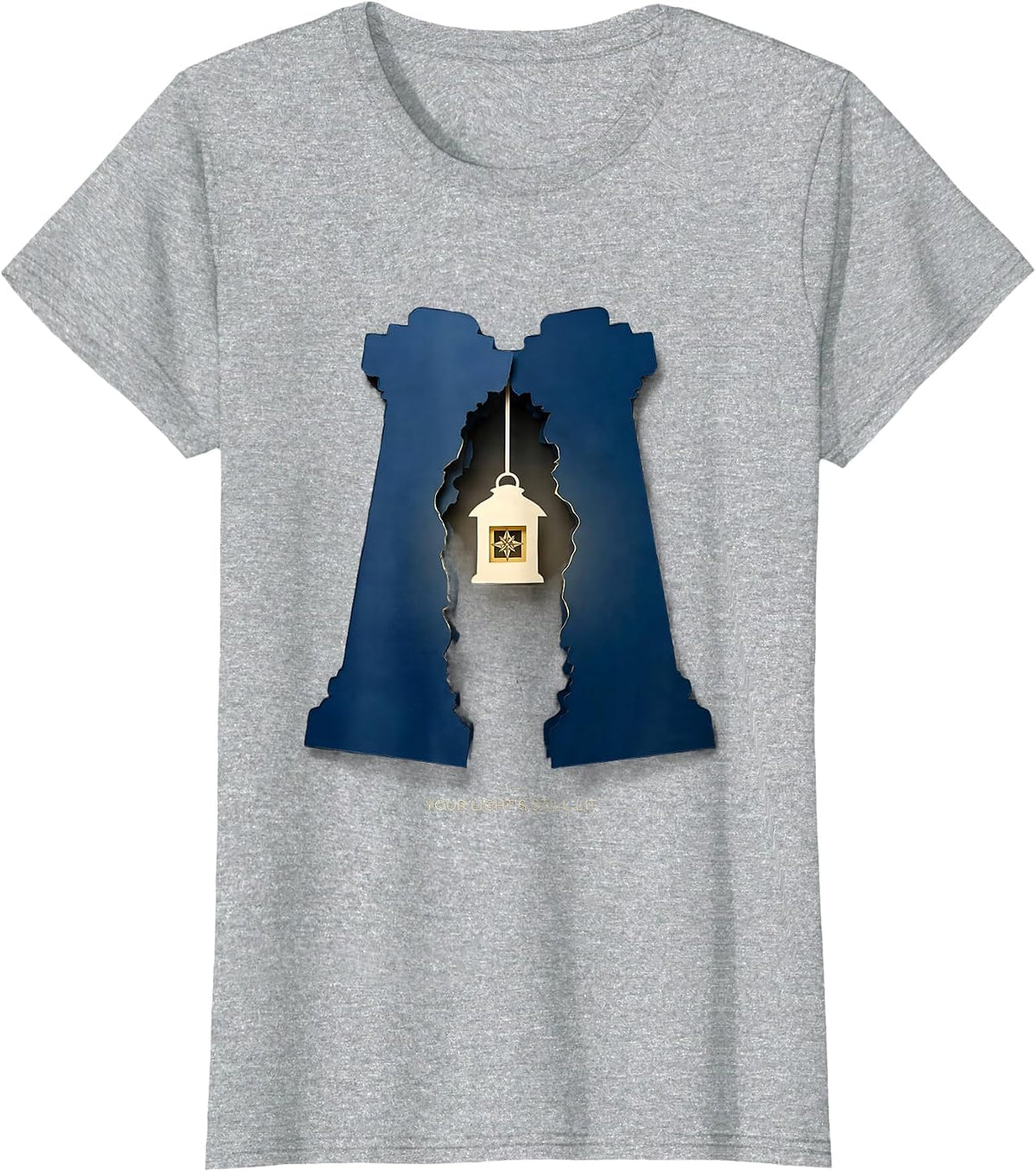 Women's Your Light's Still Lit Masonic Square Compass Freemason T-Shirt - Heather Grey