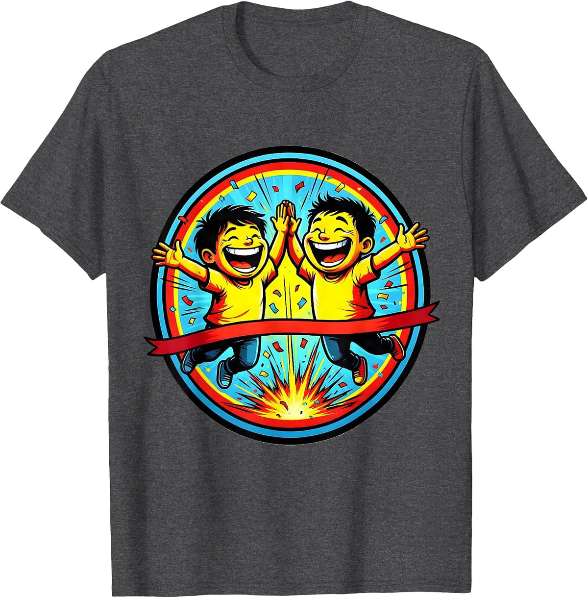 Special Education High Five Finish Line Celebration T-Shirt - Dark Heather Grey