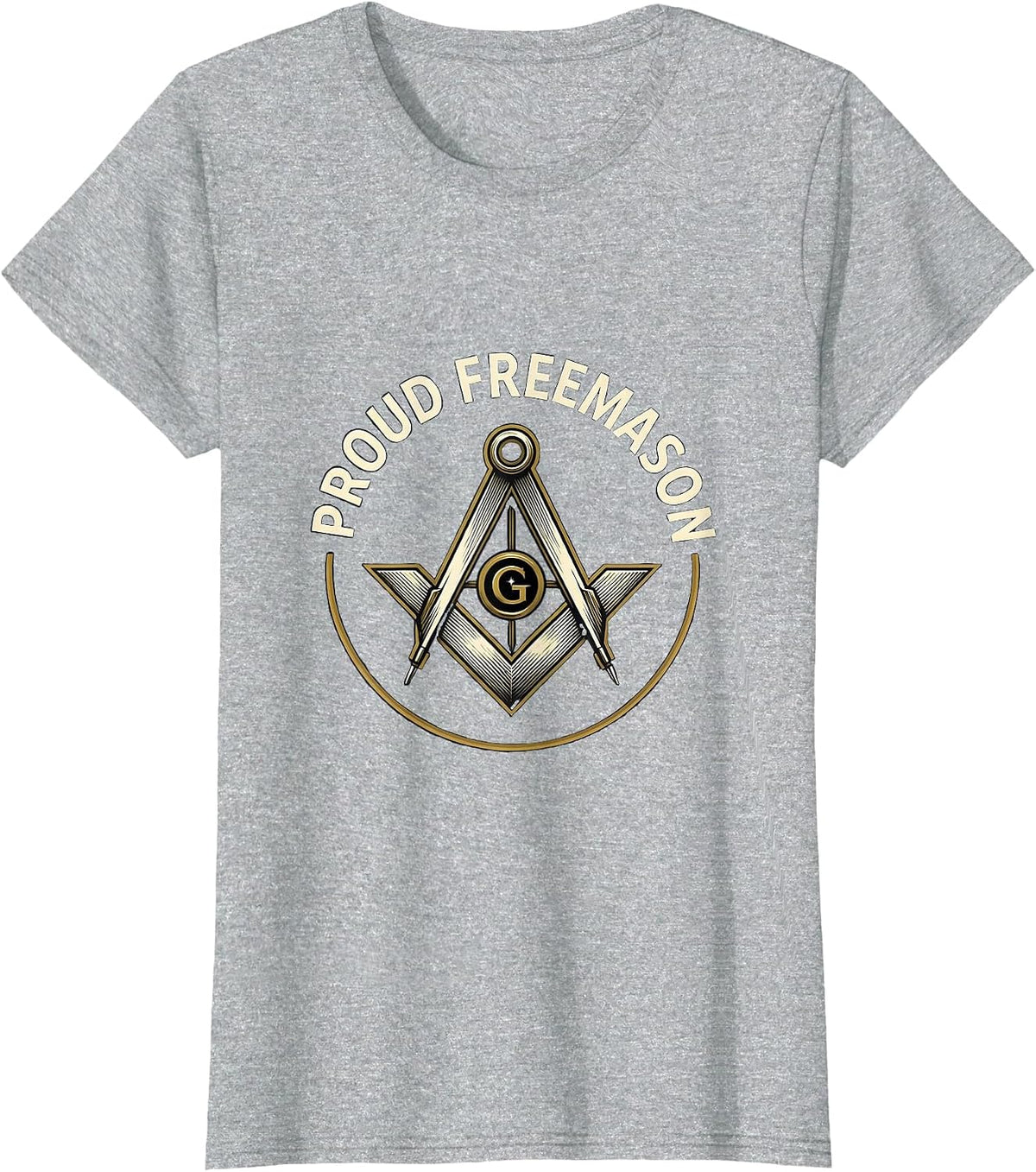 Proud Freemason Square and Compass Masonic Fraternal Pride T-Shirt - Heather Grey