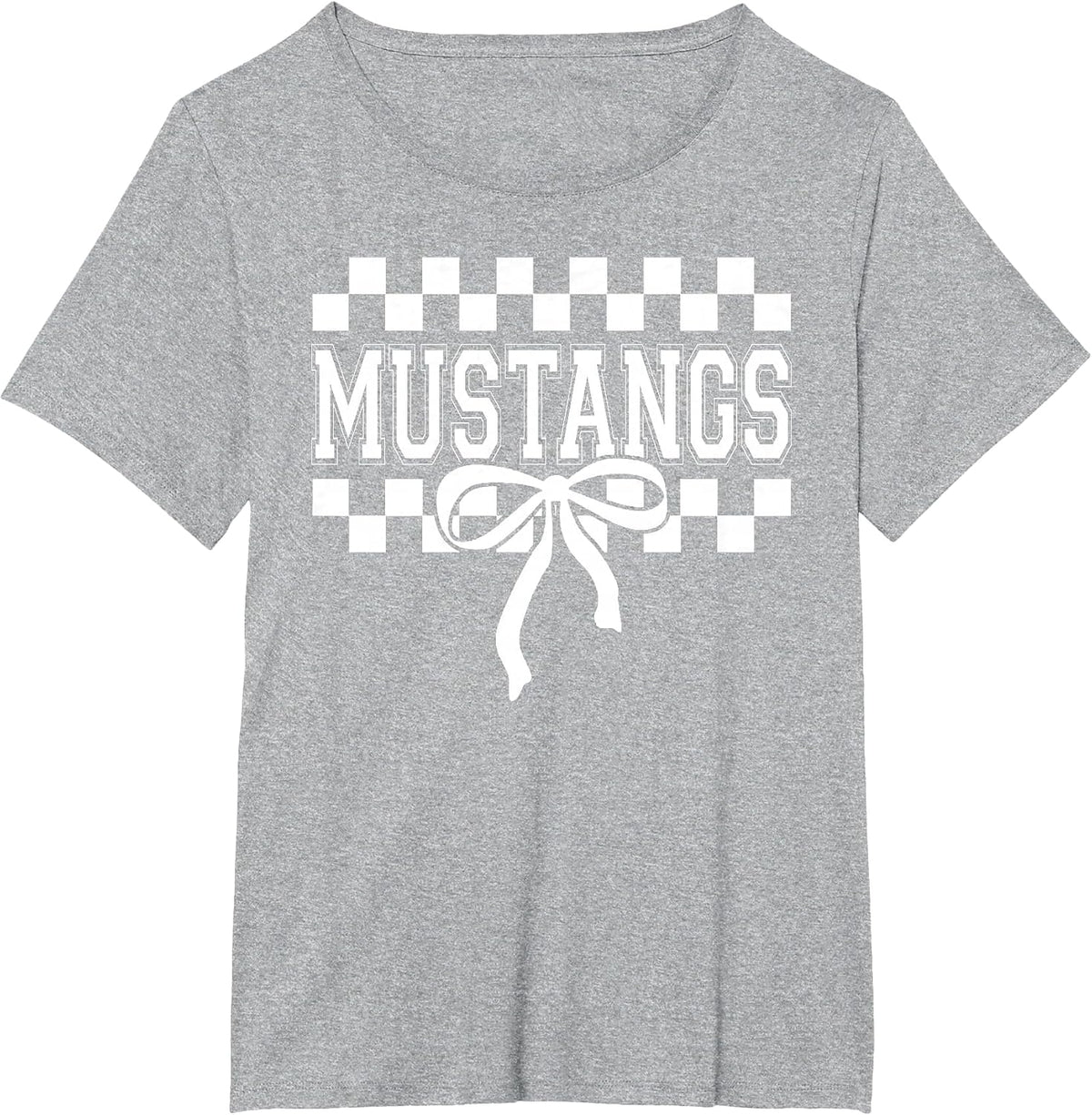 Mustangs High School Spirit Fan Team Mustang Back to School T-Shirt - Heather Grey