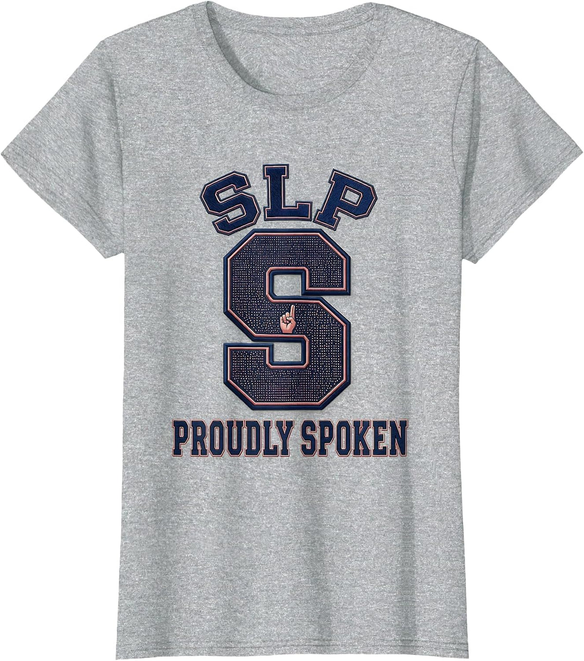 Women's SLP Proudly Spoken Chunky Collegiate Speech Language T-Shirt - Heather Grey