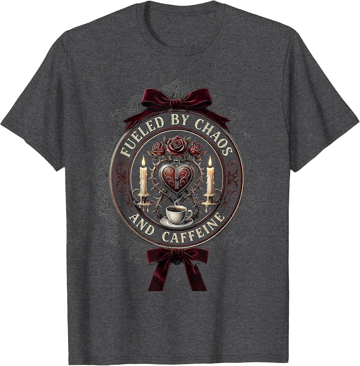 Chaos Coordinator Fueled by Chaos and Caffeine T-Shirt - Dark Heather Grey