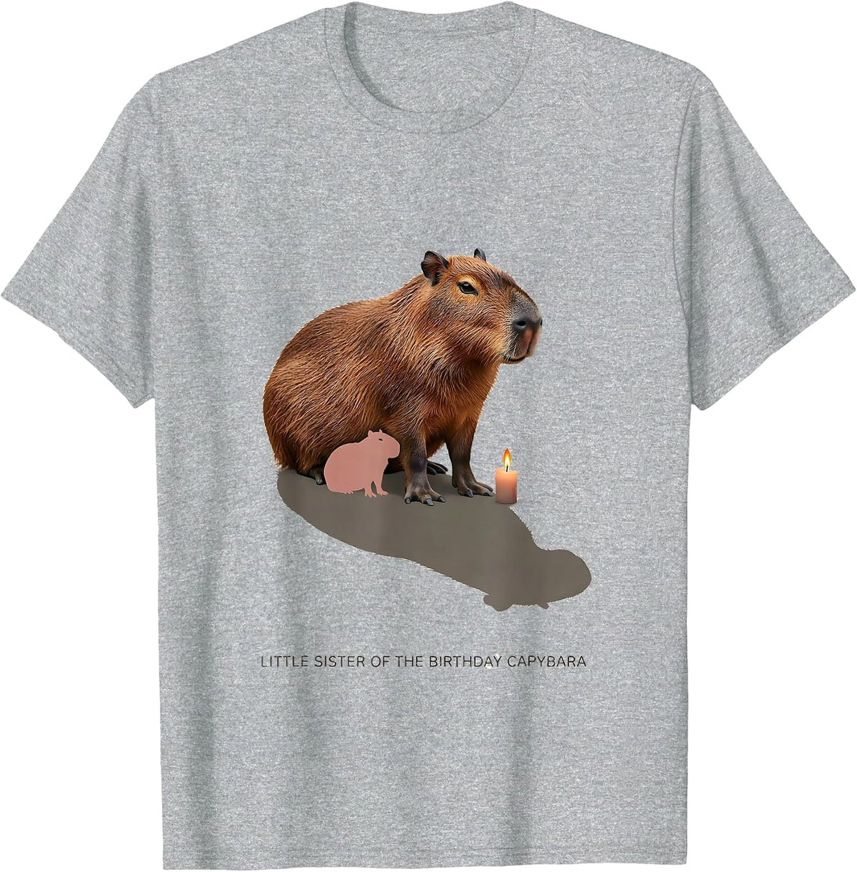 Men's Little Sister Of The Birthday Capybara Kawaii Animal Lover T-Shirt - Heather Grey