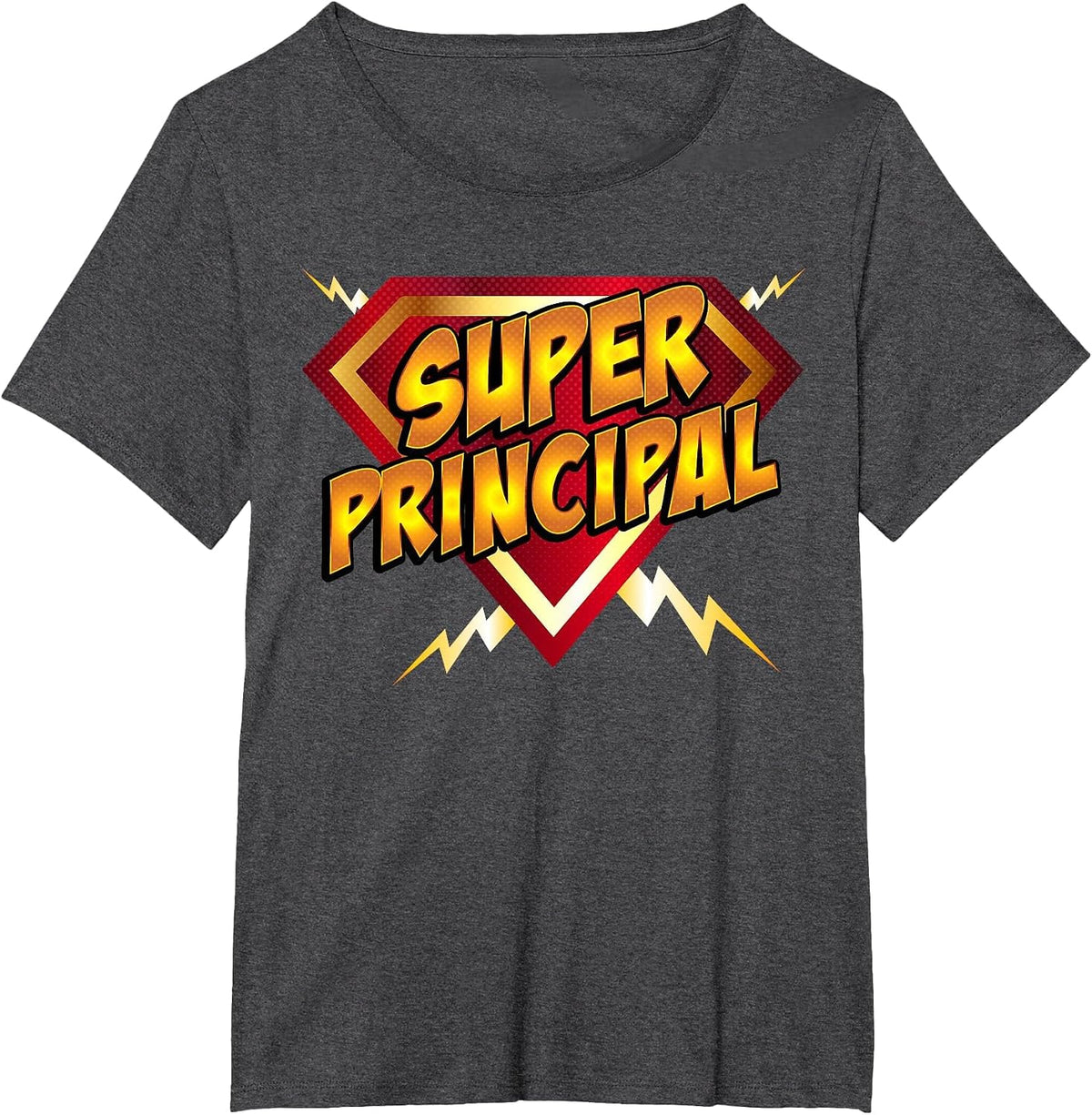 Super Principal Back to School Superhero Teacher T-Shirt - Dark Heather Grey