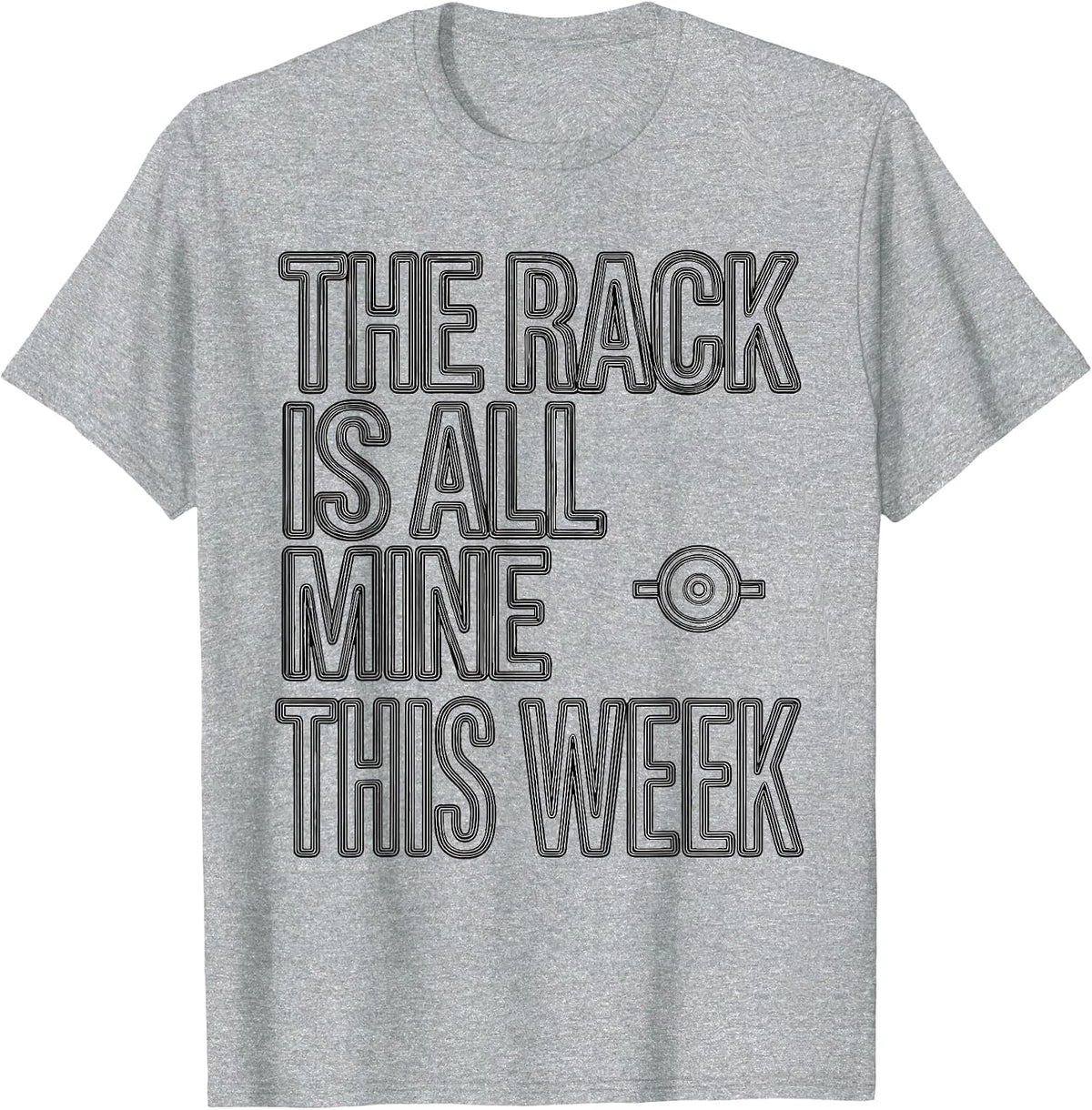 Men's The Rack Is All Mine This Week Funny Christmas Gym Workout T-Shirt - Heather Grey