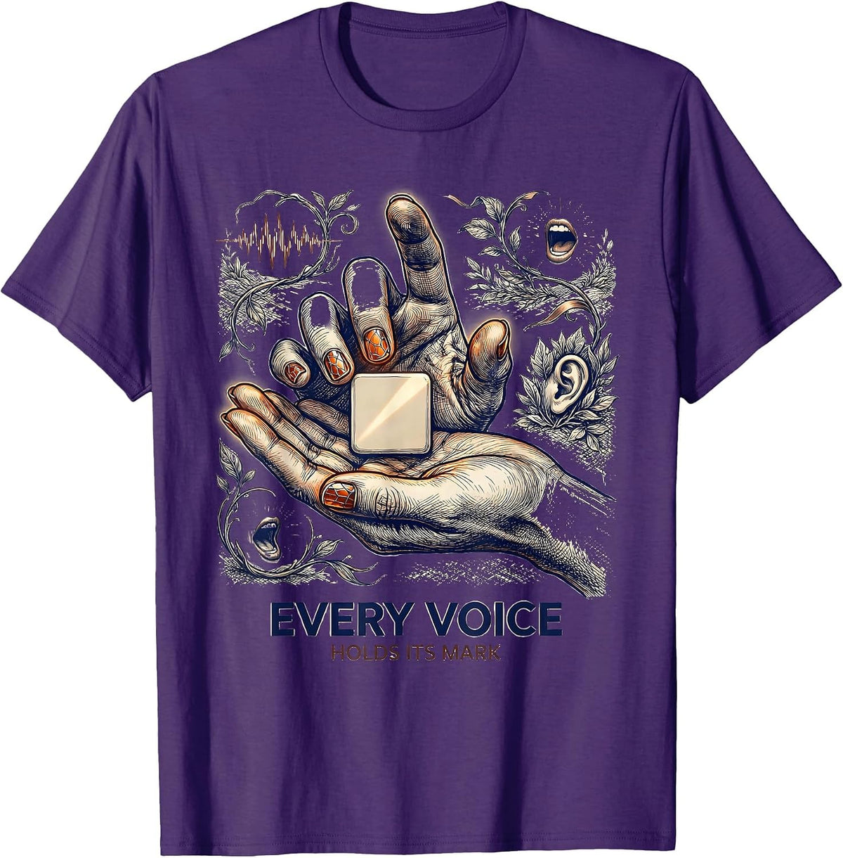 Men's Every Voice Holds Its Mark Speech Language Pathologist SLP T-Shirt - Purple