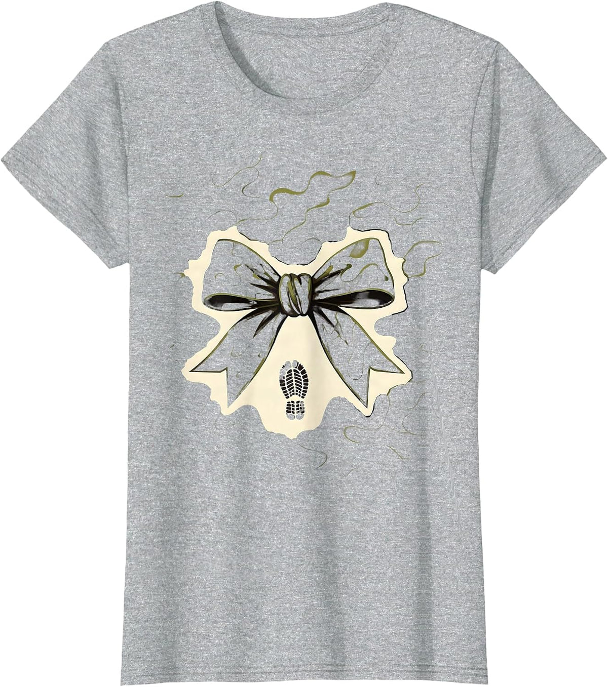 Camo Bow Minimalist Hunting Ol Lady Outdoor Pride T-Shirt - Heather Grey