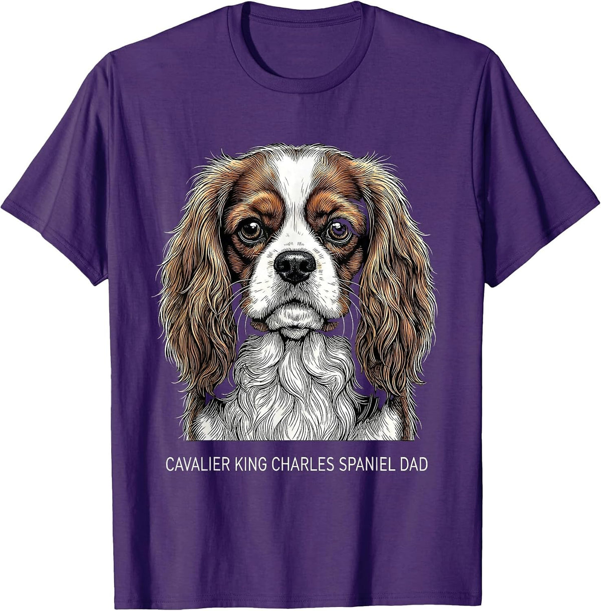 Cavalier King Charles Spaniel Dad Sentimental Pet Lover Gift T-Shirt - Purple