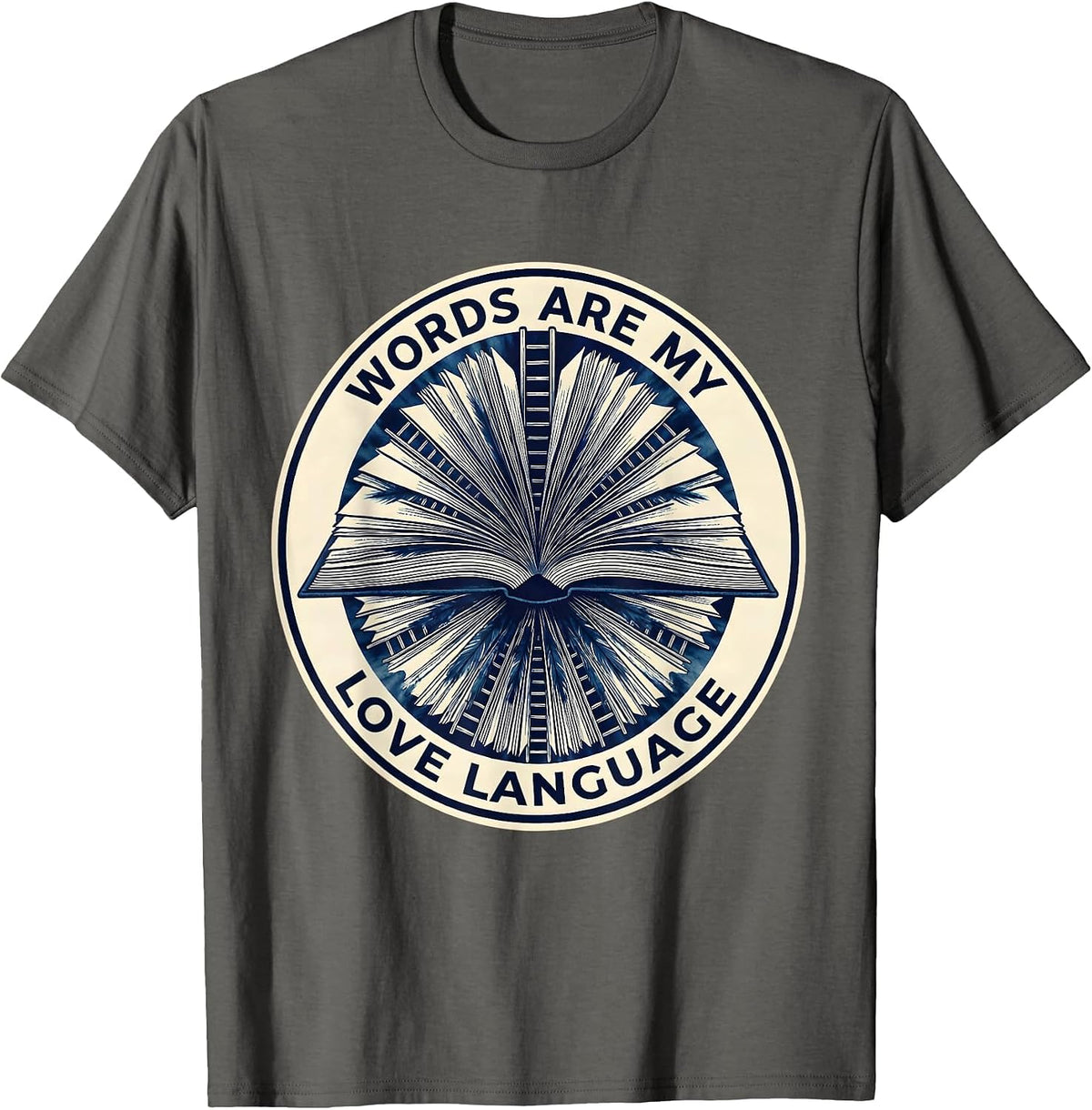 Men's Words Are My Love Language English Teacher Design T-Shirt - Asphalt Grey