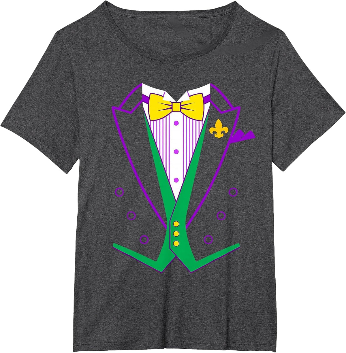 Mardi Gras Tuxedo Costume Funny Mardi Gras Carnival 2024 T-Shirt - Dark Heather Grey