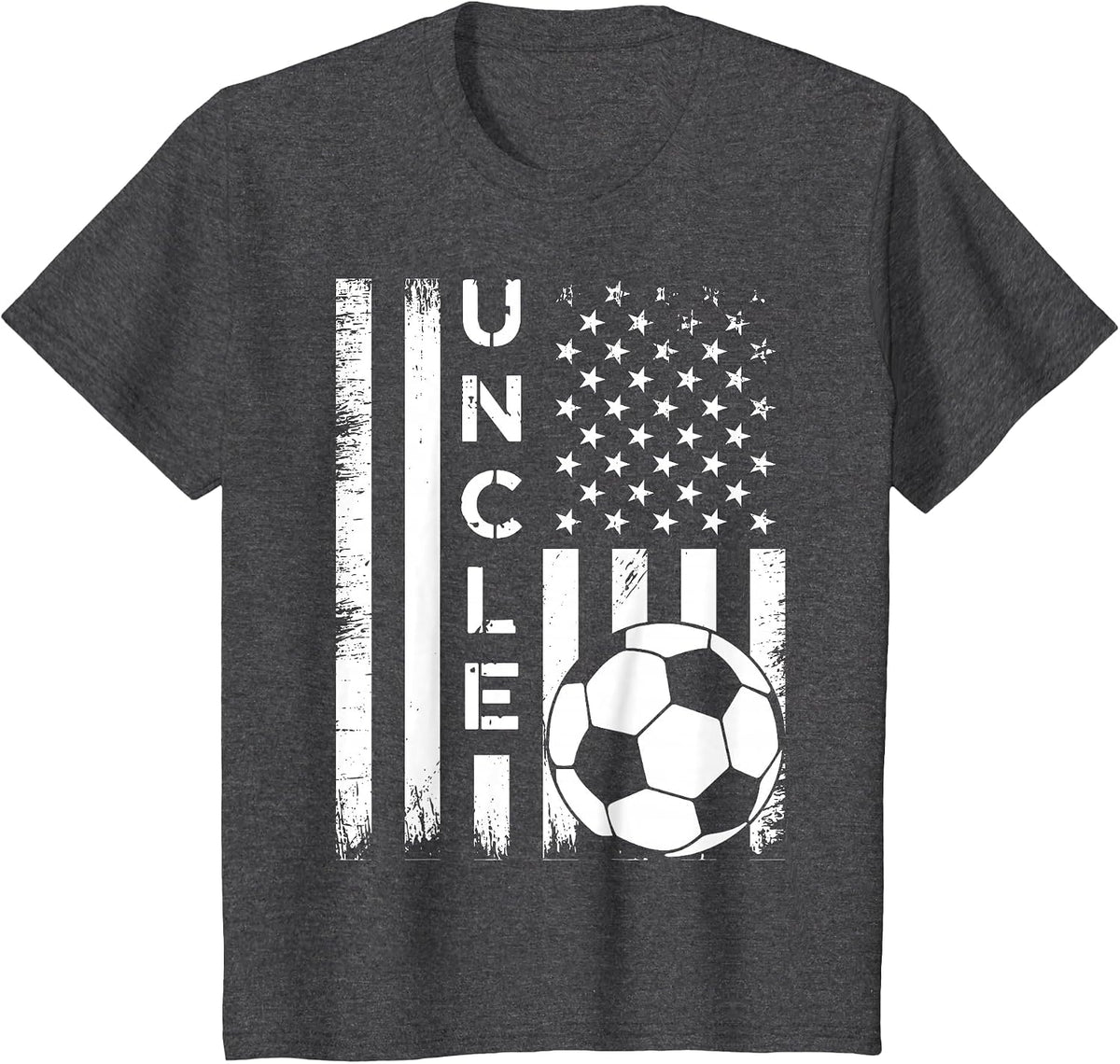 Soccer Uncle American Flag Vintage T-Shirt - Dark Heather Grey