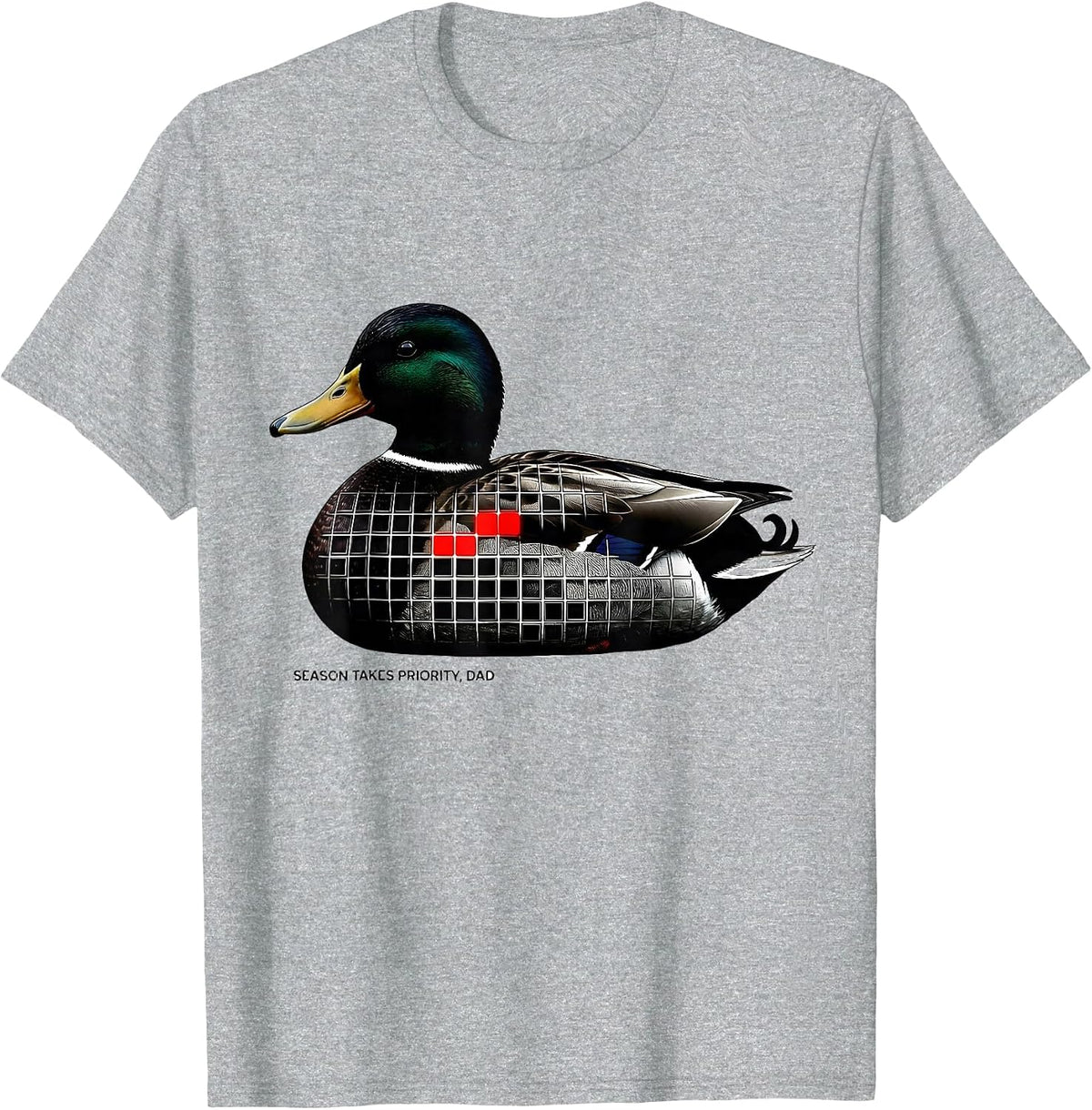 Men's Season Takes Priority Dad Duck Hunting Camo Father Father'S T-Shirt - Heather Grey