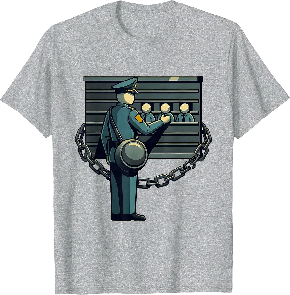 Men's Uniformed Officer Sorting Funny Police Officer Gift T-Shirt - Heather Grey