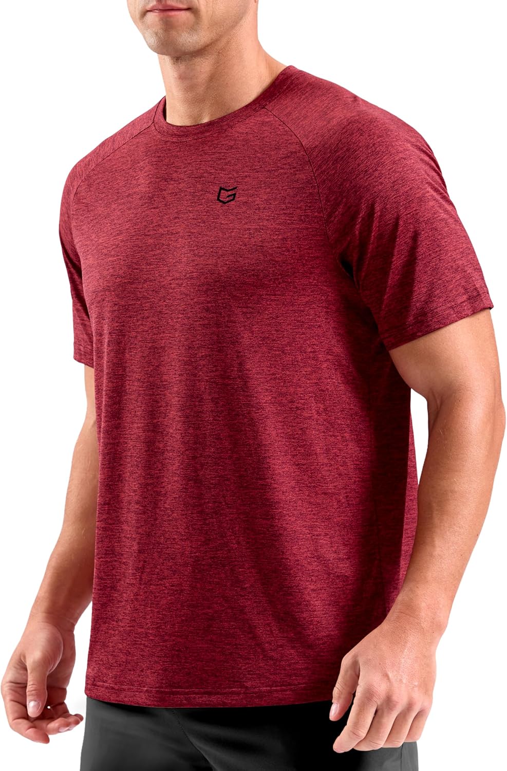 G Gradual Mens Workout Dry Fit Shirts Athletic Performance T-Shirts - Red