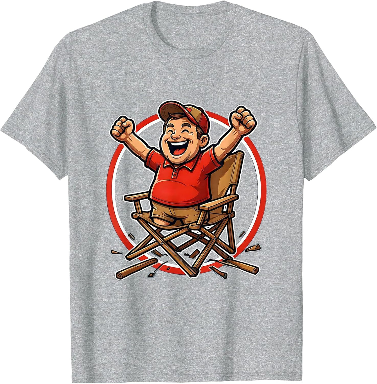 Men's Soccer Dad Sideline Superfan Cheering Illustration T-Shirt - Heather Grey