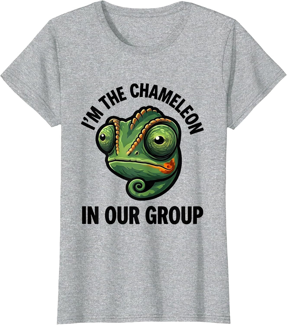 I'm The Chameleon In Our Group Cartoon Halloween Animal T-Shirt - Heather Grey