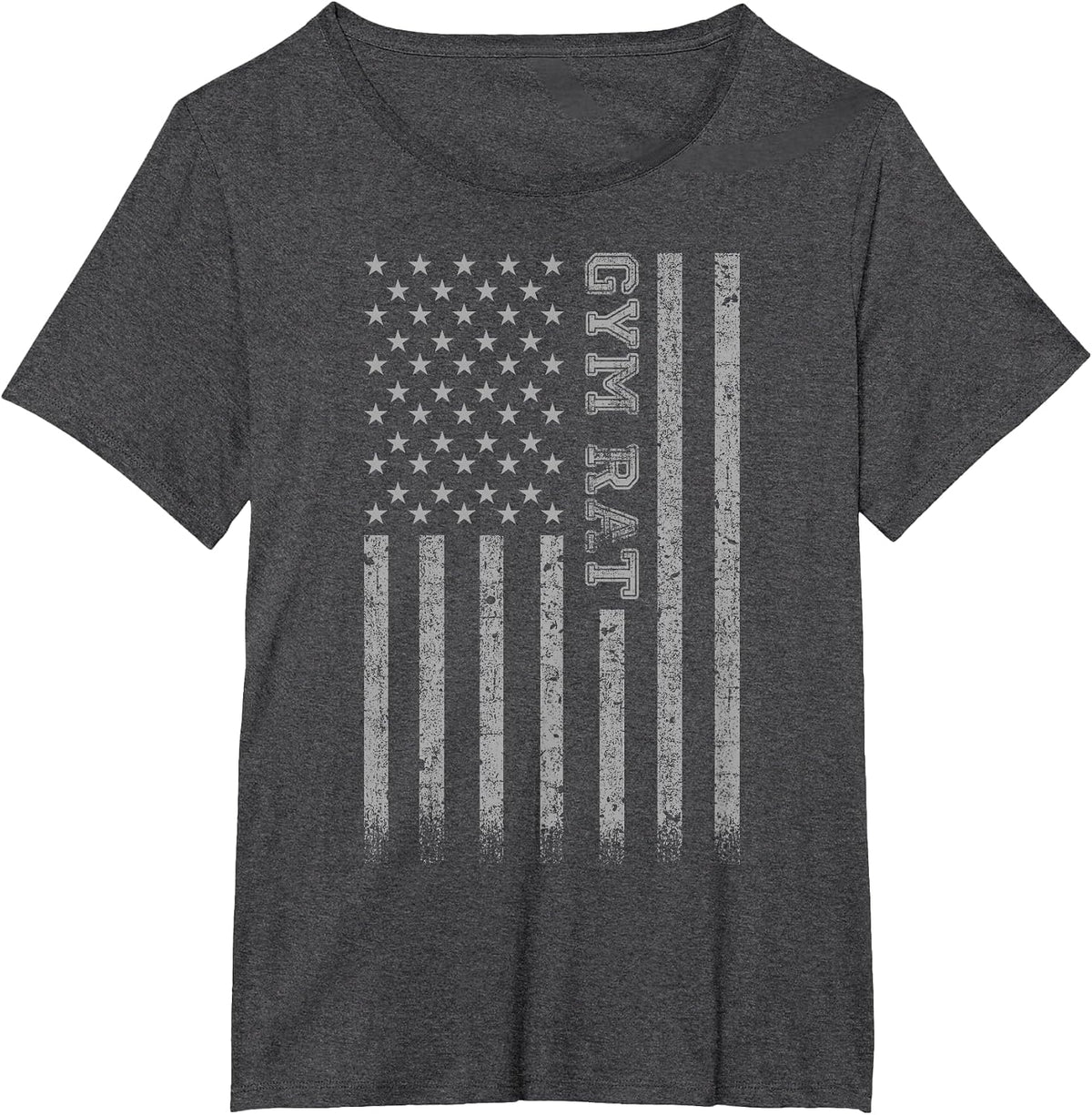 Gym Rat American Flag T-Shirt - Dark Heather Grey