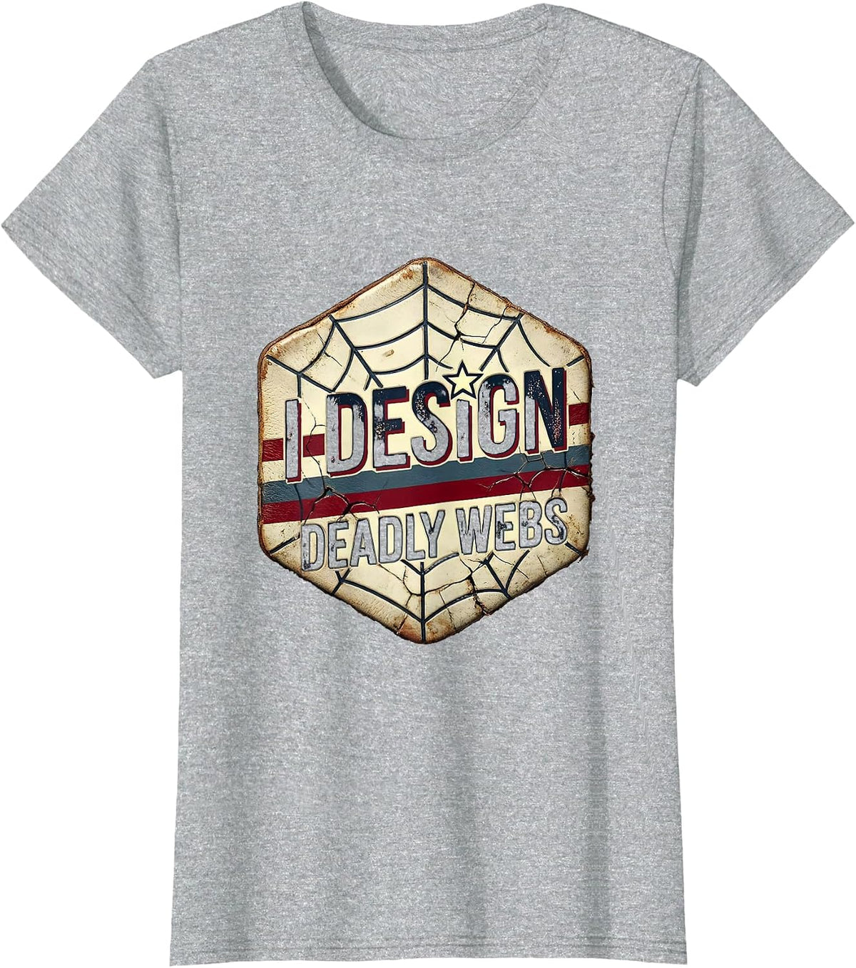 Halloween Spider Web Designer Portfolio Design T-Shirt - Heather Grey