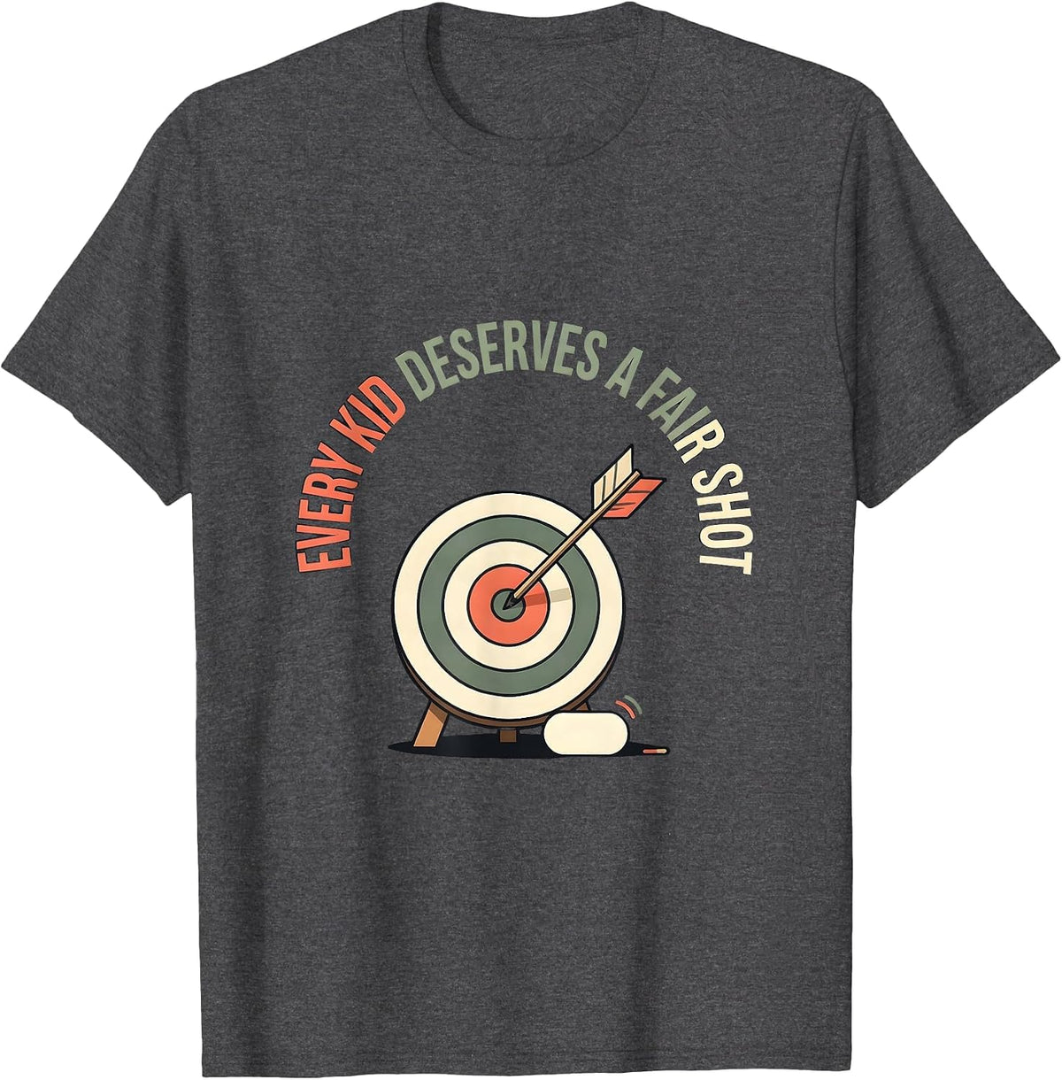 Men's Every Kid Deserves A Fair Shot Inspirational SPED Teacher T-Shirt - Dark Heather Grey