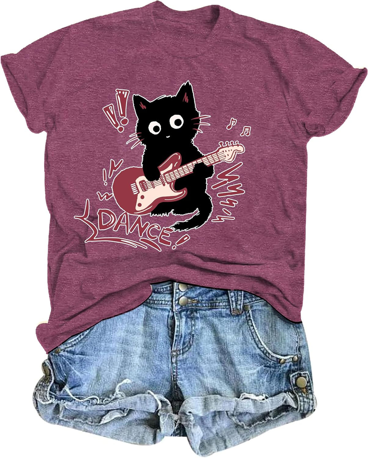 Cat Shirts for Women Funny Black Cat Tshirt Cat Mom Shirt - Darkpink