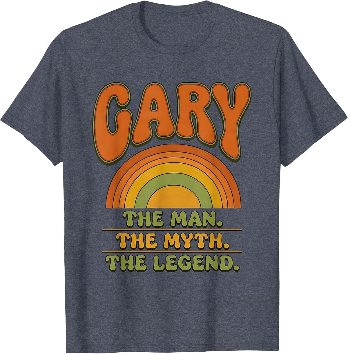 GARY THE MAN THE MYTH THE LEGEND Vintage Retro Personalized T-Shirt - Heather Blue